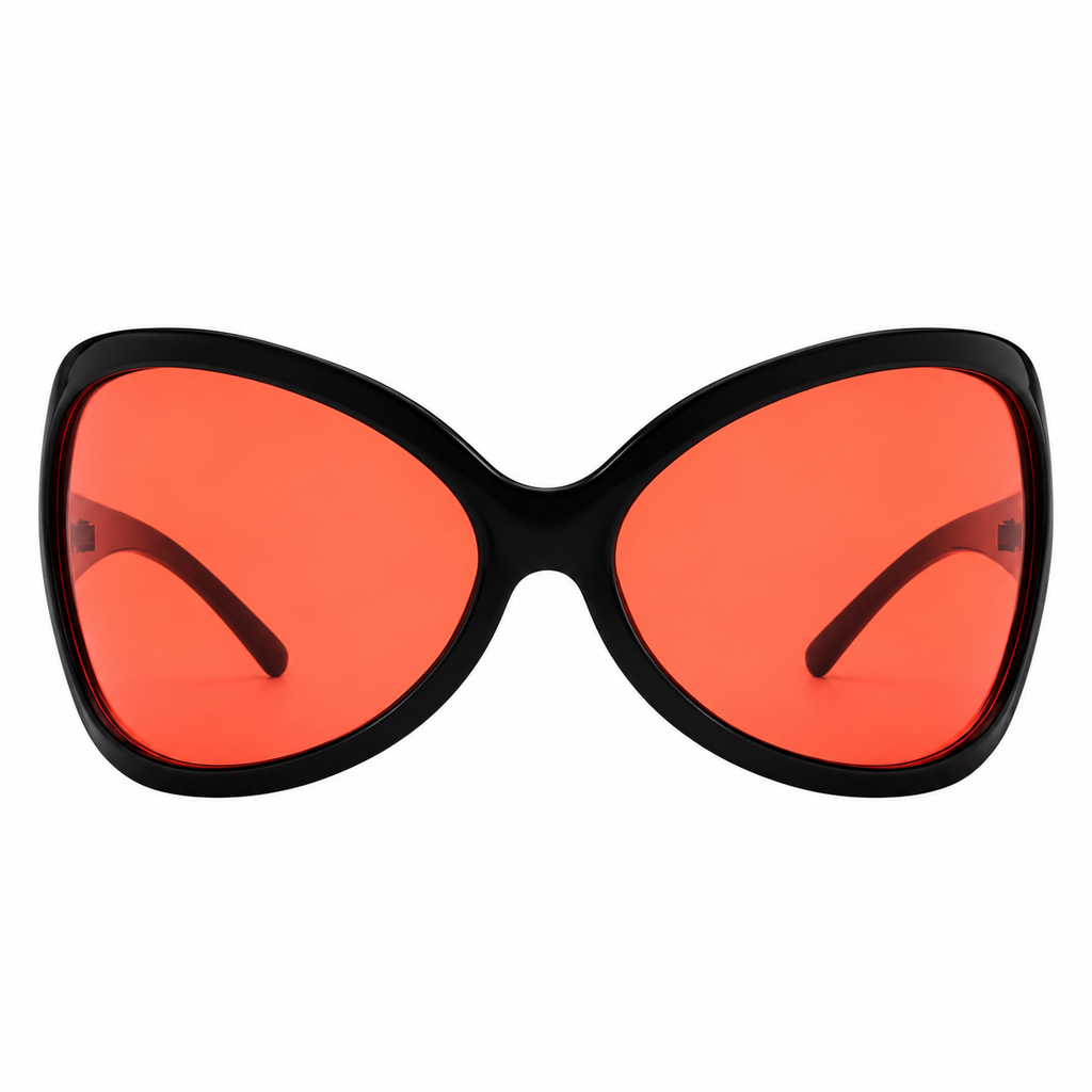 Oversized Butterfly Shield Wraparound Sunglasses