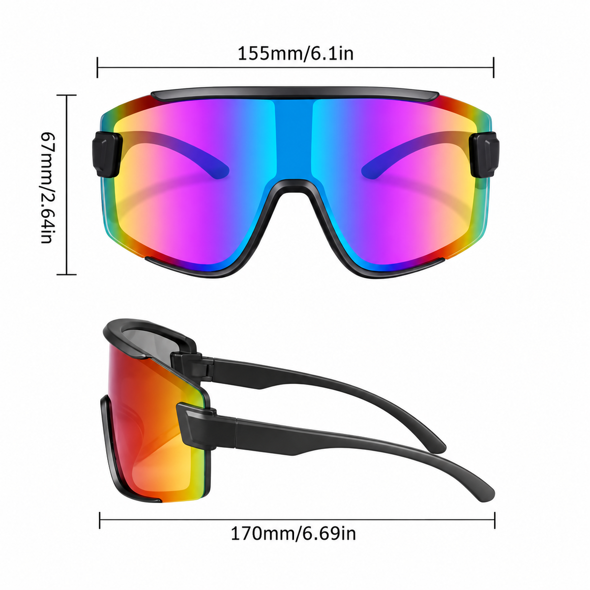Futuristic Wrap Shield Sunglasses